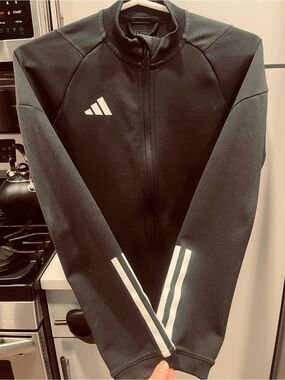 adidas youth track jacket - color: black- size:  11-12; unisex